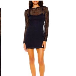 *New* Lace Butterfly Combo Mini Dress black size S